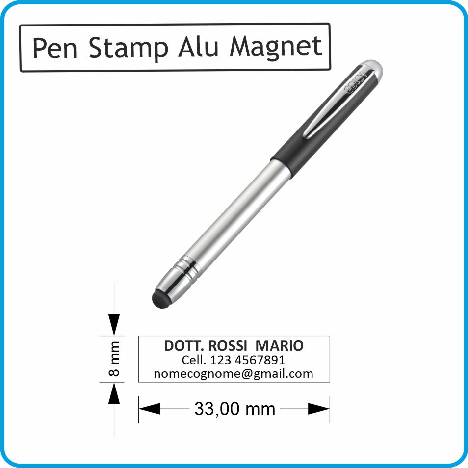 PENNA TIMBRO COLOP PEN STAMP ALU MAGNET - 3 COLORI DISPONIBILI